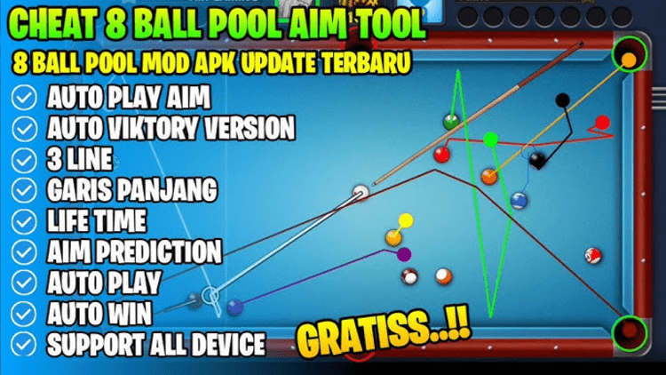 Fitur 8 Ball Pool Mod Apk Garis Panjang 5.14 3