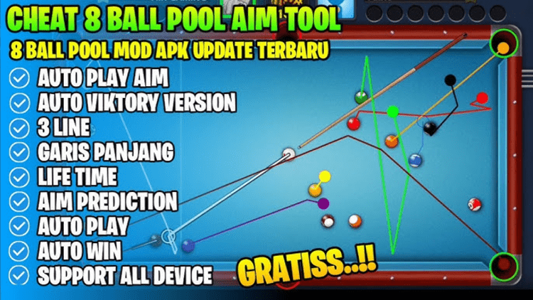 8 Ball Pool Mod APK Garis Panjang 5.14 (Garis Panjang Dan Coin)